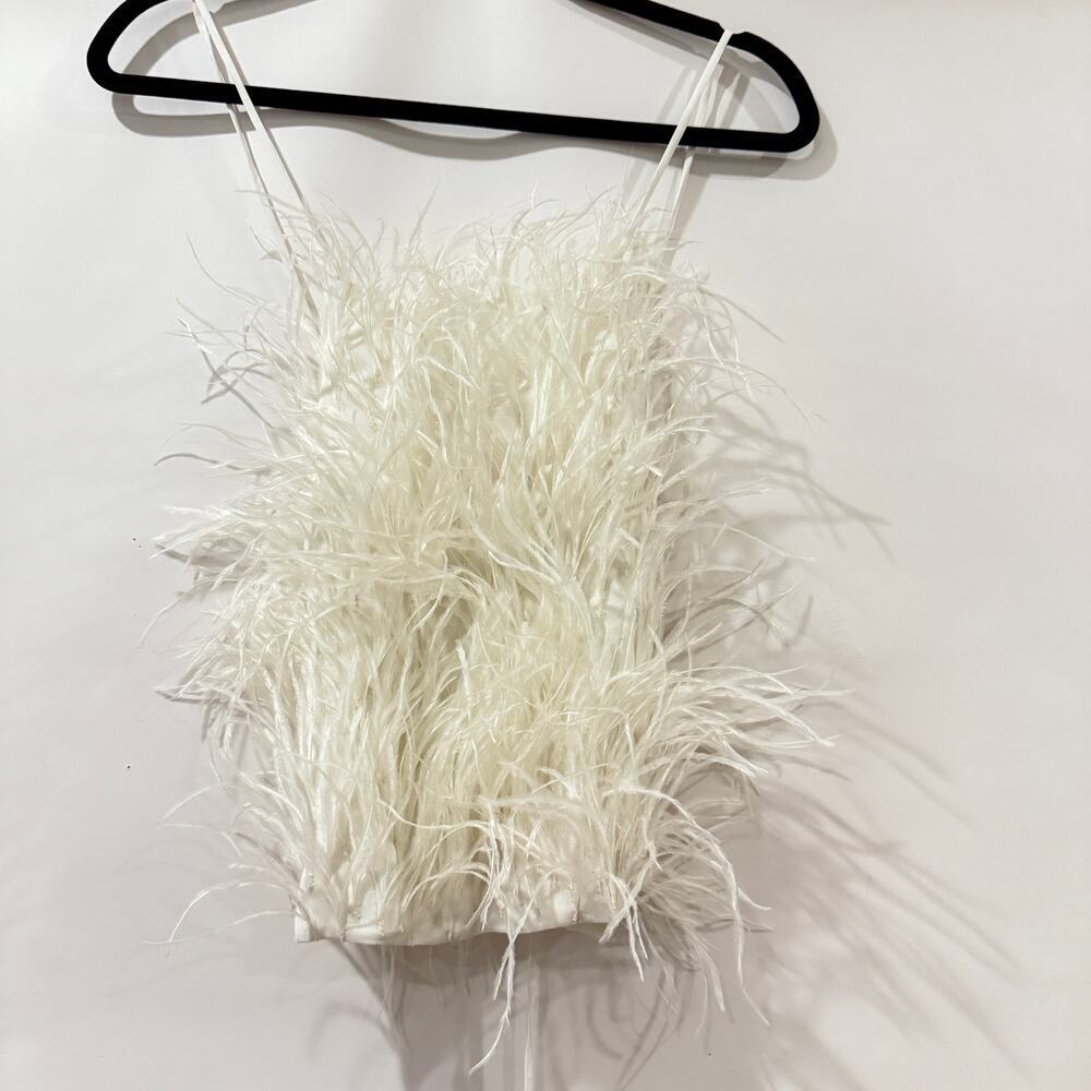 Cult Gaia Joey Reather Crepe-de-Chine Top in Off White Size L NEW - Picture 7 of 11
